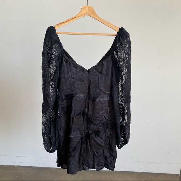 $289 NWT Black For Love And Lemons “Gisela” Mini Dress Sz X-Large - Picture 9 of 11